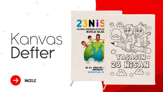 23 Nisan Kanvas Defter - istecanta.com