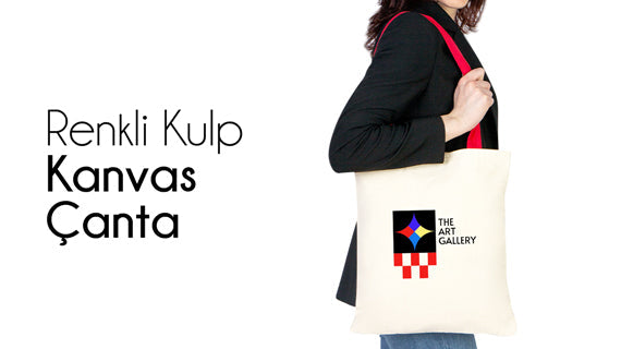 Baskılı Renkli Kulp Kanvas Çanta - istecanta.com