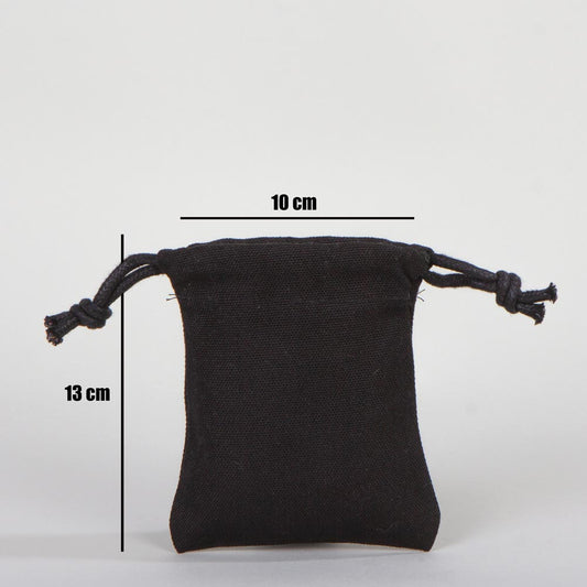 Siyah Bez Kese (10x13cm) Kanvas Kumaş - istecanta.com