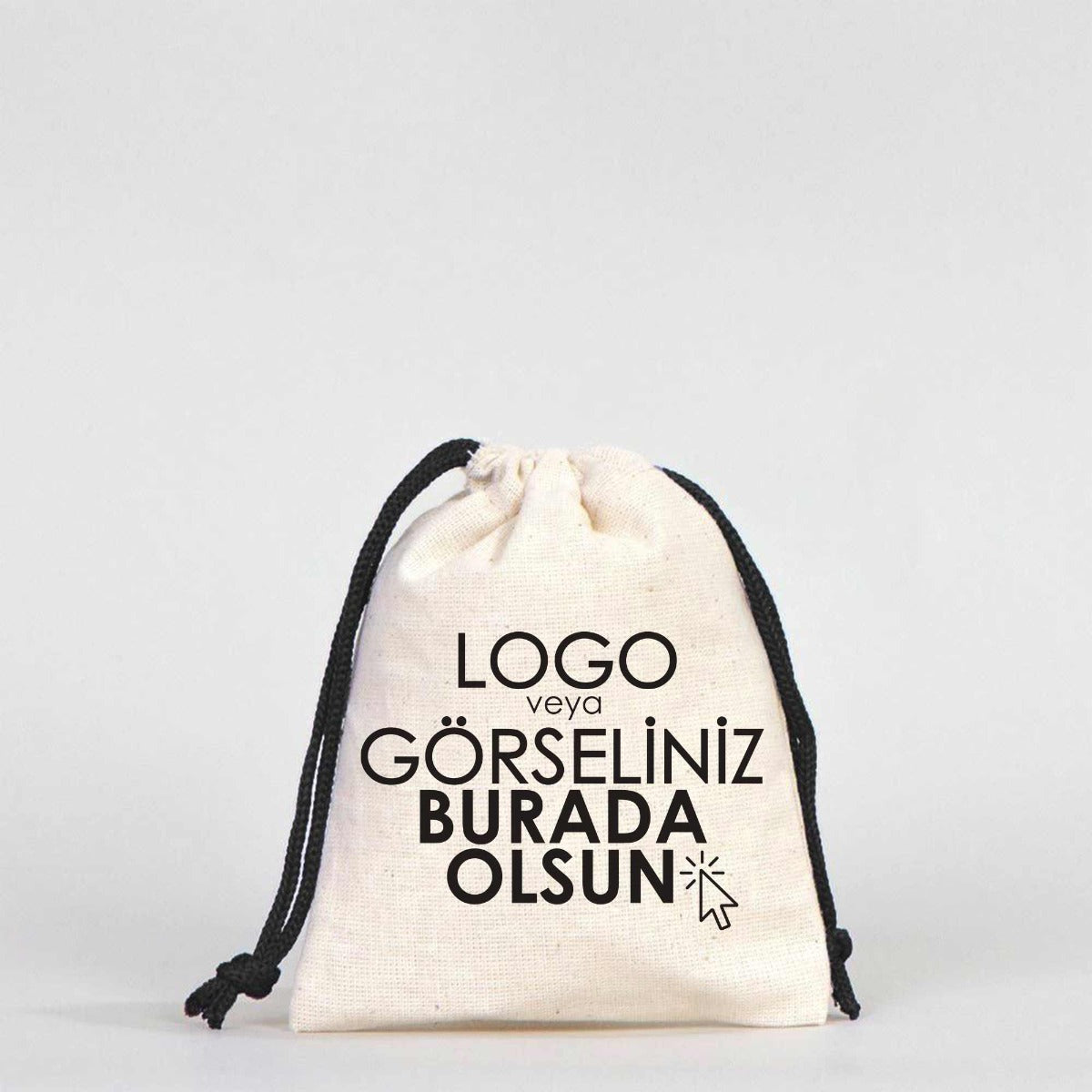 Karne Günü Hatıra Kesesi – Siyah Büzgülü Pamuk 10×13 cm (Özelleştirilebilir)