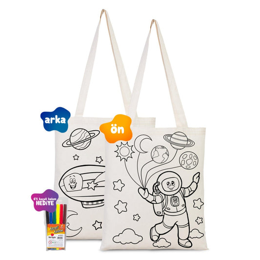Astronot-Zeplin Boyanabilir Çanta - Kalemli - istecanta.com
