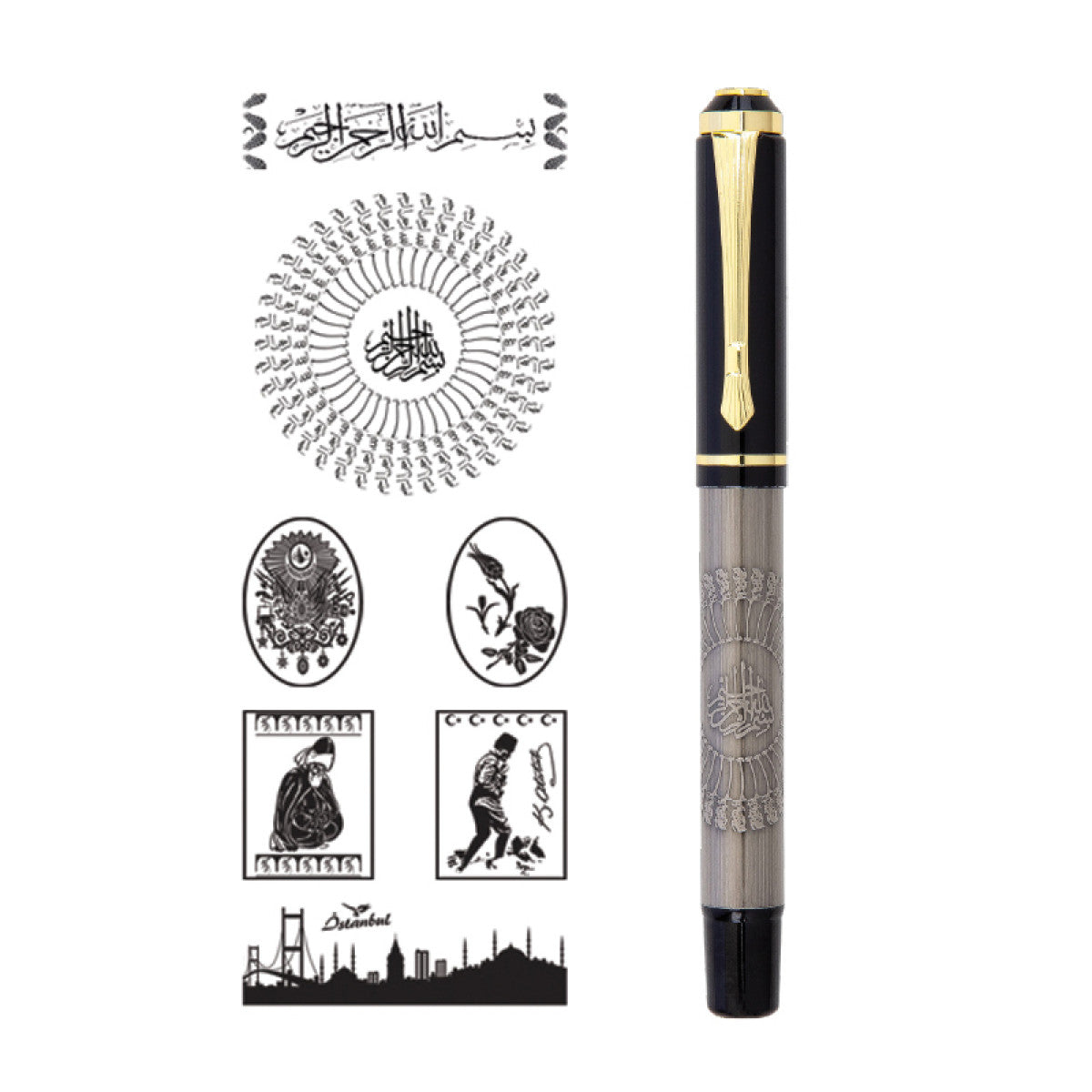 Kabartma Figürlü Metal Roller Kalem-661-R - istecanta.com