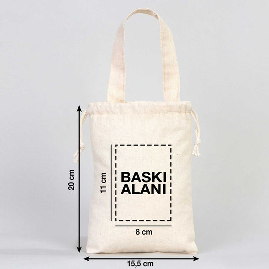Bez Kese (15,5 x 20 cm) Tek Tutma Kısa Kulp (Özelleştirebilir) - istecanta.com