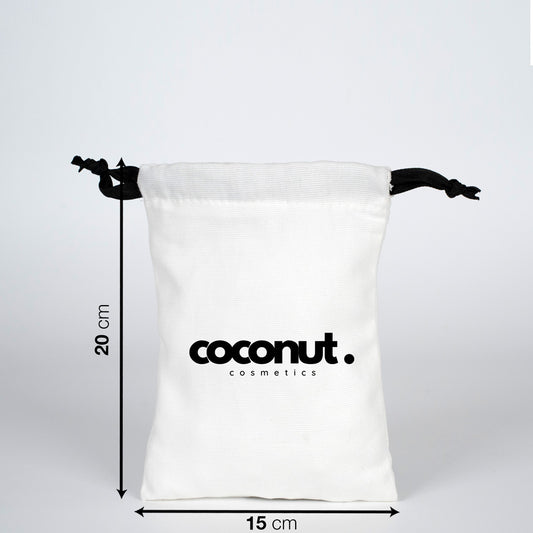 Siyah İpli Bez Kese - Beyaz - 15x20cm (Özelleştirilebilir) - istecanta.com