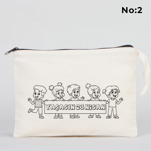 Boyanabilir 25x18 cm Clutch Astarsız Çanta - 23 Nisan Hediyelik - detay görünüm