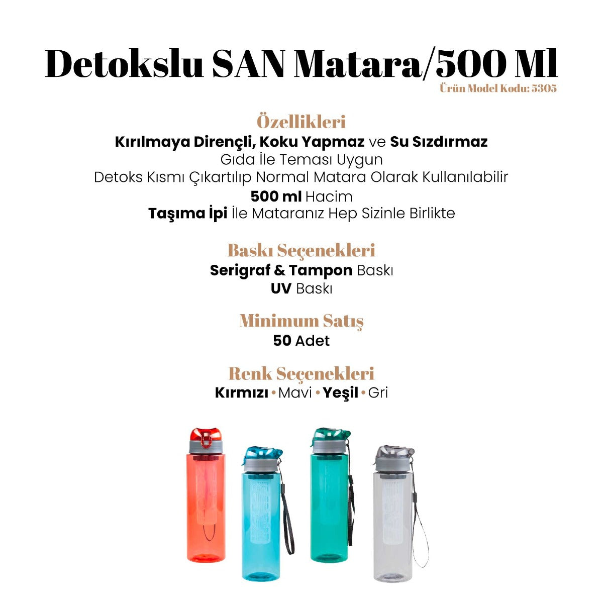 Detokslu SAN Matara / 500 Ml - 5305 - istecanta.com