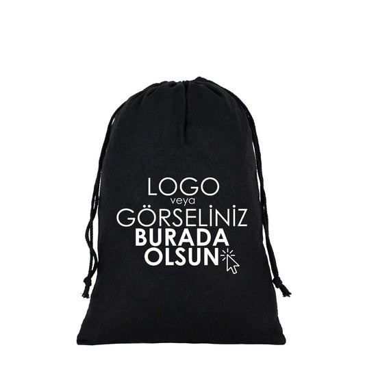 Bez Kese Siyah 20x30 cm (Özelleştirilebilir) - istecanta.com