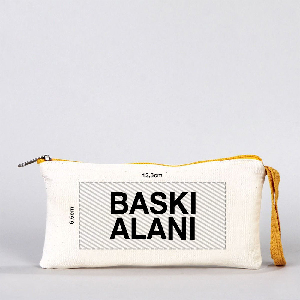 Bez Kalemlik Renkli Fermuar Sarı - Özelleştirilebilir - istecanta.com