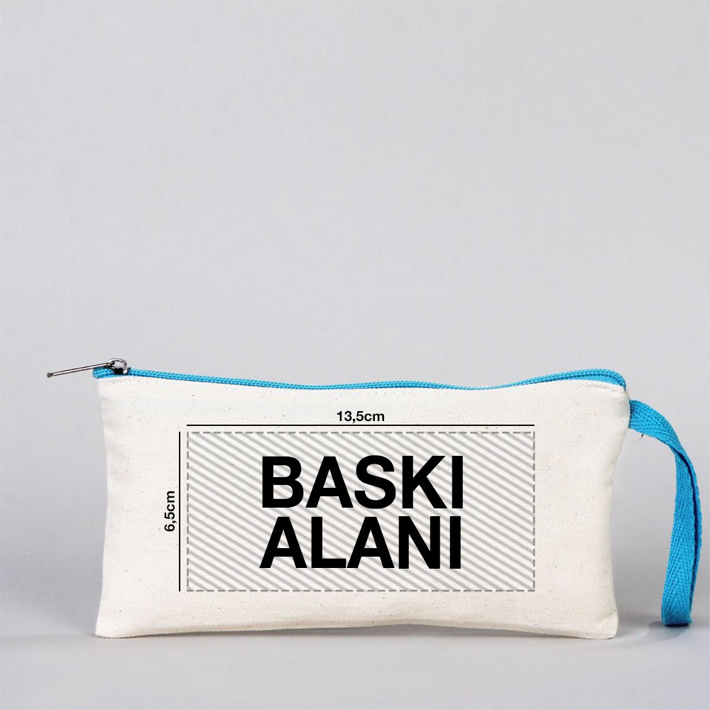 Bez Kalemlik Renkli Fermuar Turkuaz - Özelleştirilebilir - istecanta.com