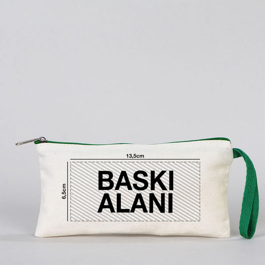 Bez Kalemlik Renkli Fermuar Yeşil - Özelleştirilebilir - istecanta.com