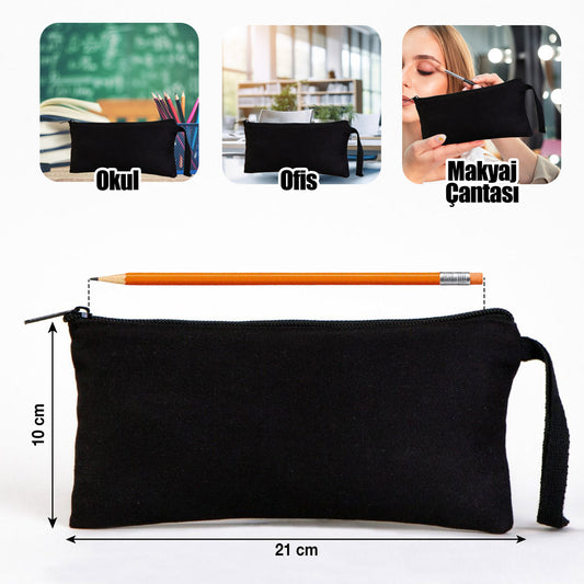 Bez Kalemlik Çanta Siyah 21x10 cm - istecanta.com