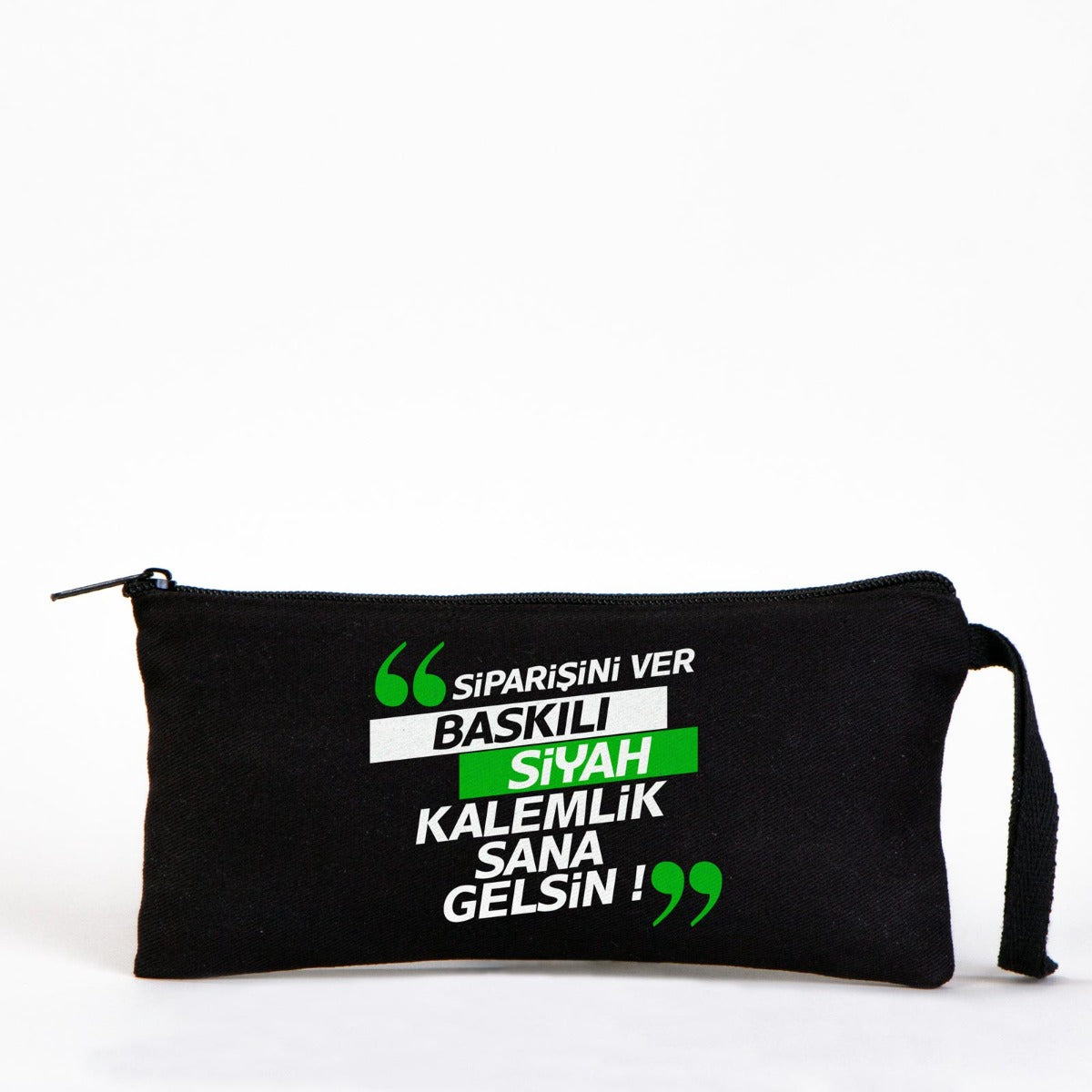 Bez Kalemlik ve Makyaj Çantası - Siyah 21x10 cm (Özelleştirilebilir) - istecanta.com