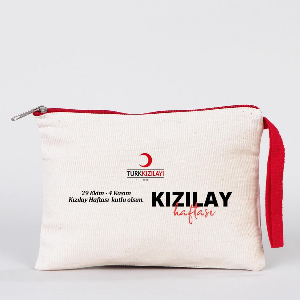 Clutch 21x15 cm Kırmızı Fermuar (Özelleştirilebilir) - istecanta.com