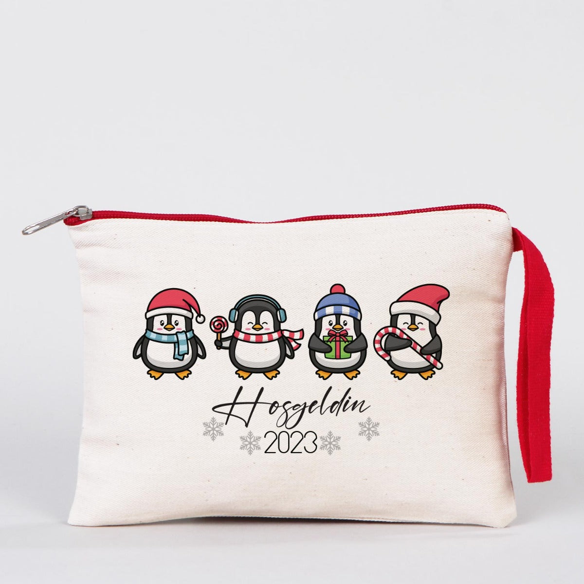 Clutch 21x15 cm Kırmızı Fermuar (Özelleştirilebilir) - istecanta.com