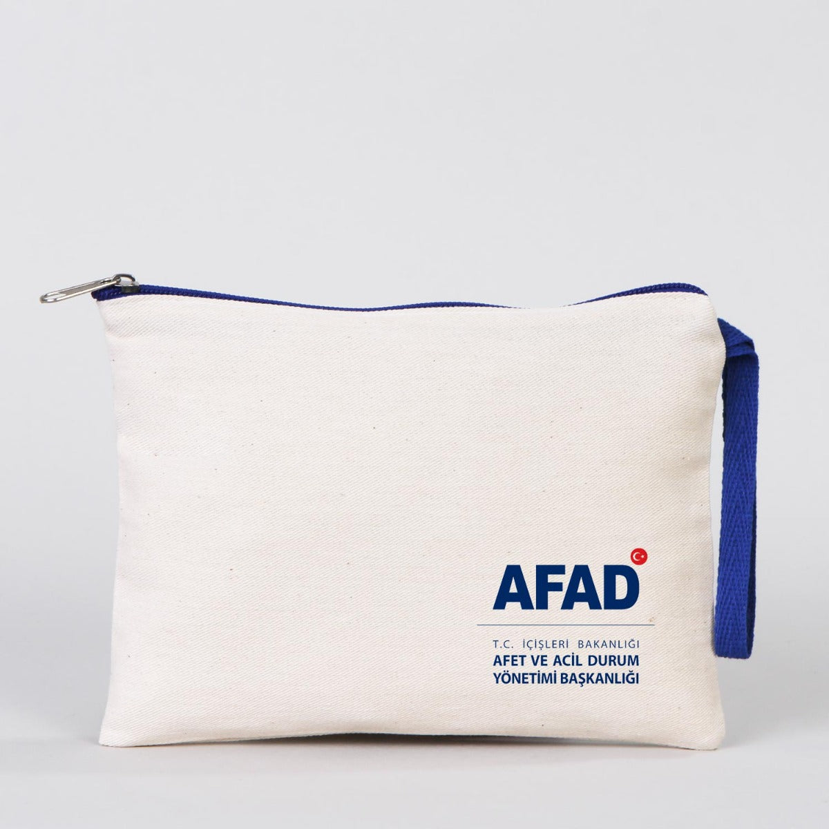 Clutch 21x15 cm Saks Mavi Fermuar (Özelleştirilebilir) - istecanta.com