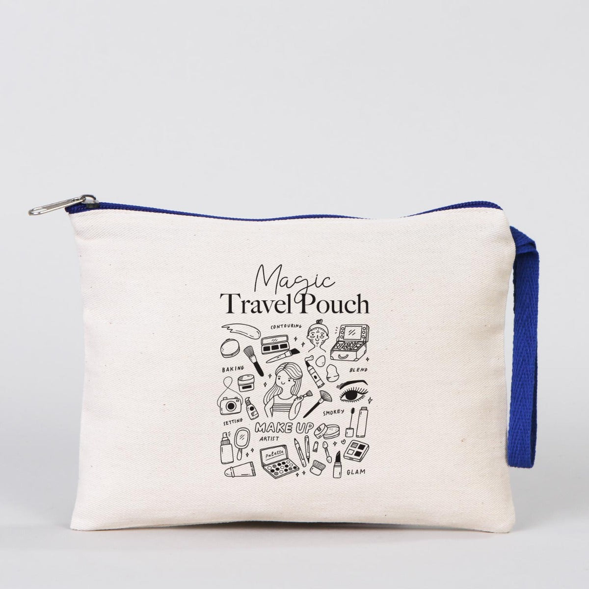 Clutch 21x15 cm Saks Mavi Fermuar (Özelleştirilebilir) - istecanta.com