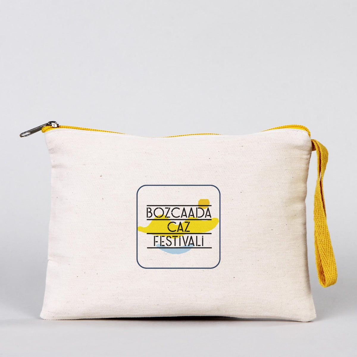 Clutch 21x15 cm Sarı Fermuar (Özelleştirilebilir) - istecanta.com