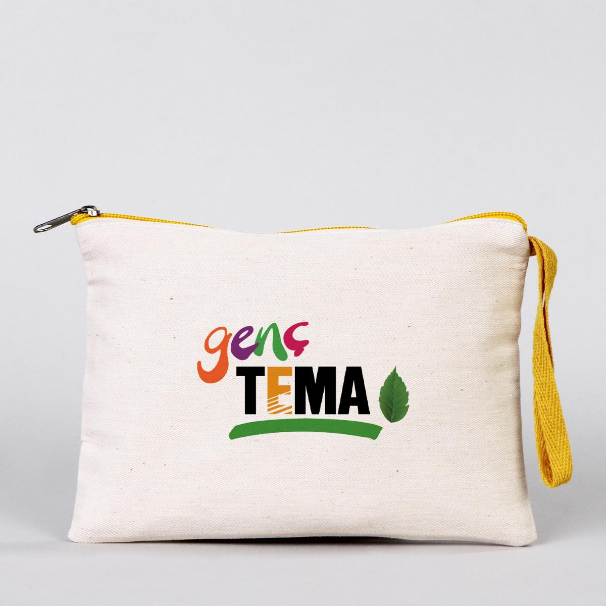 Clutch 21x15 cm Sarı Fermuar (Özelleştirilebilir) - istecanta.com