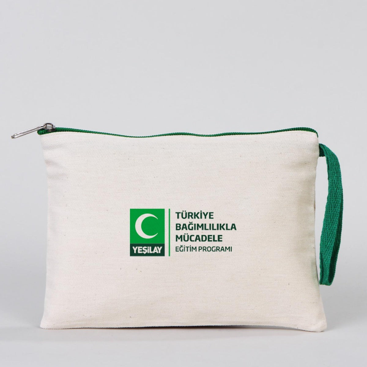 Clutch 21x15 cm Yeşil Fermuar (Özelleştirilebilir) - istecanta.com