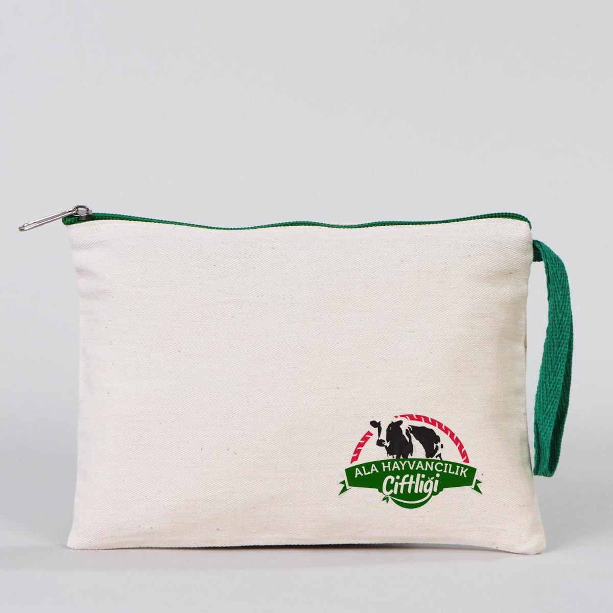 Clutch 21x15 cm Yeşil Fermuar (Özelleştirilebilir) - istecanta.com