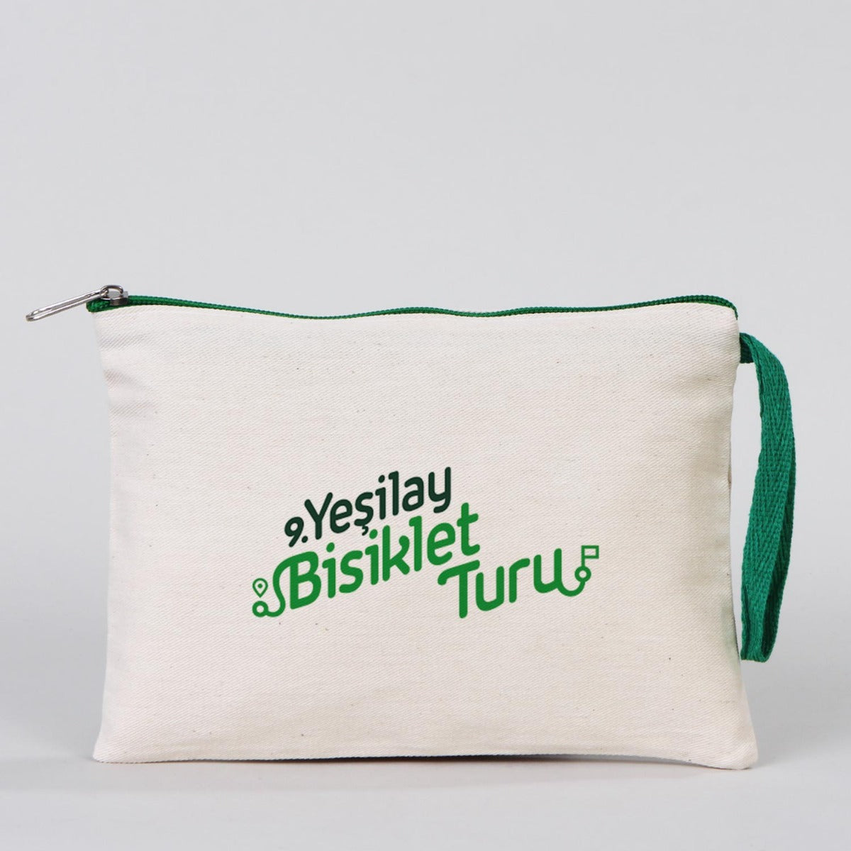 Clutch 21x15 cm Yeşil Fermuar (Özelleştirilebilir) - istecanta.com