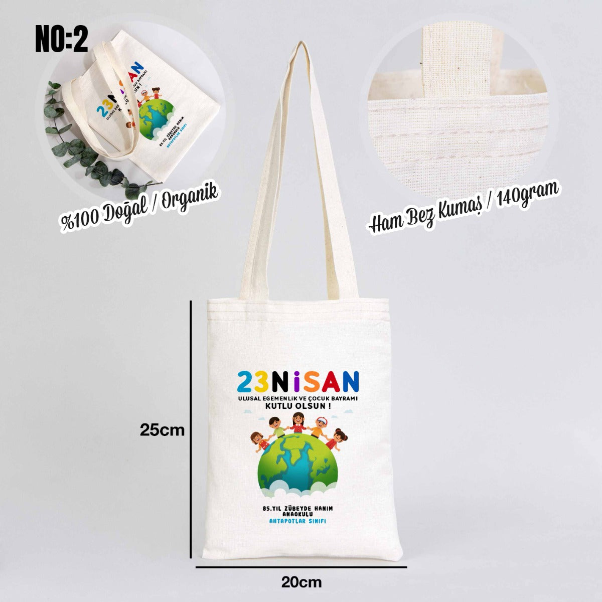Kitap Çantası 23 Nisan Hediyesi - 20x25cm (Özelleştirilebilir) - istecanta.com