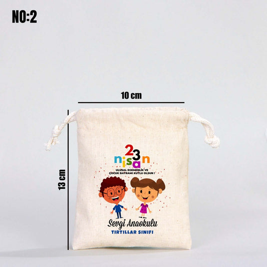 23 Nisan Bez Kese - 10x13 cm (Özelleştirilebilir) - istecanta.com