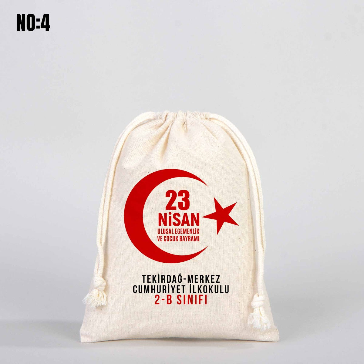 23 Nisan Hediyelikleri Ham Bez Kese - 15x20 cm (Özelleştirilebilir) - istecanta.com
