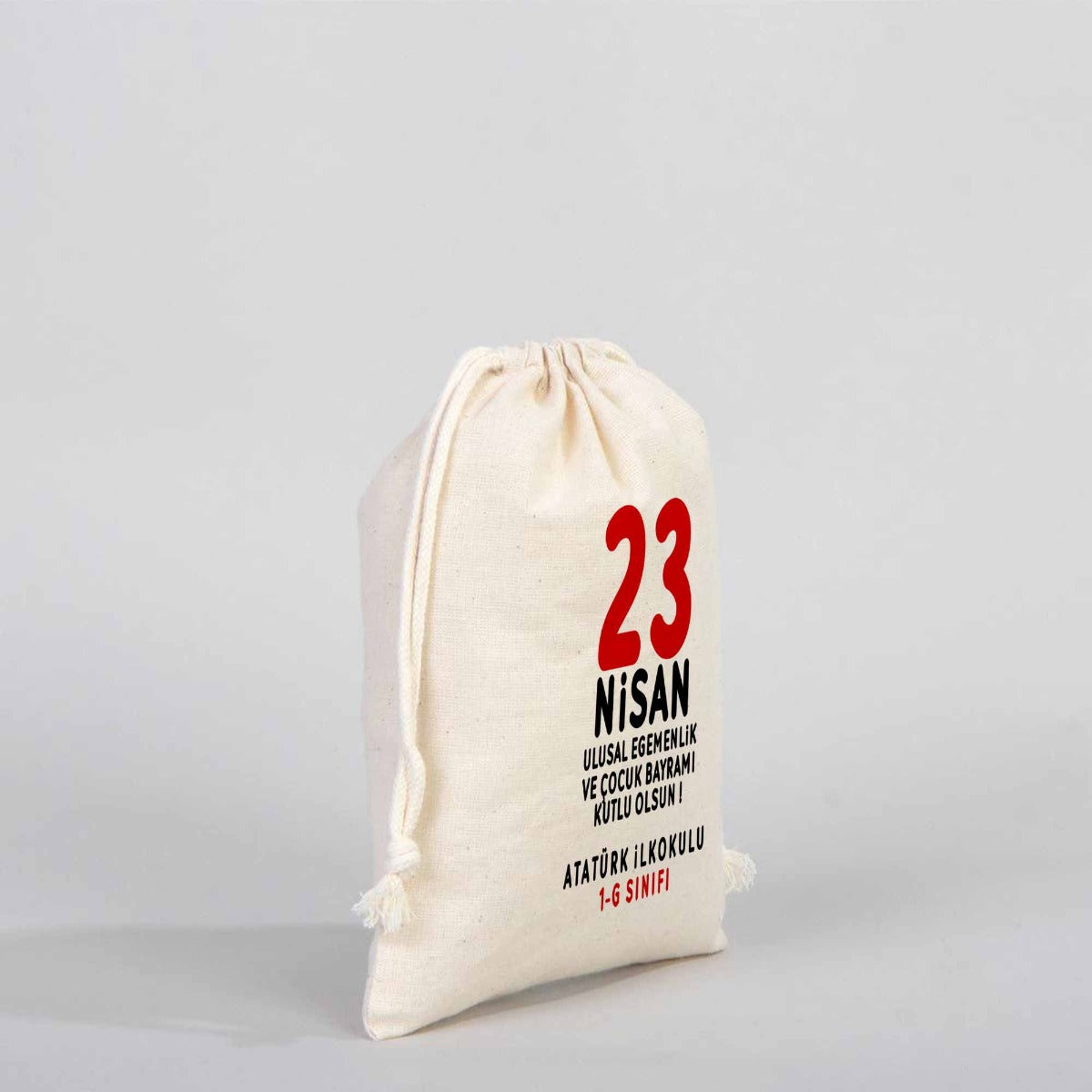 23 Nisan Hediyelikleri Ham Bez Kese - 15x20 cm (Özelleştirilebilir) - istecanta.com