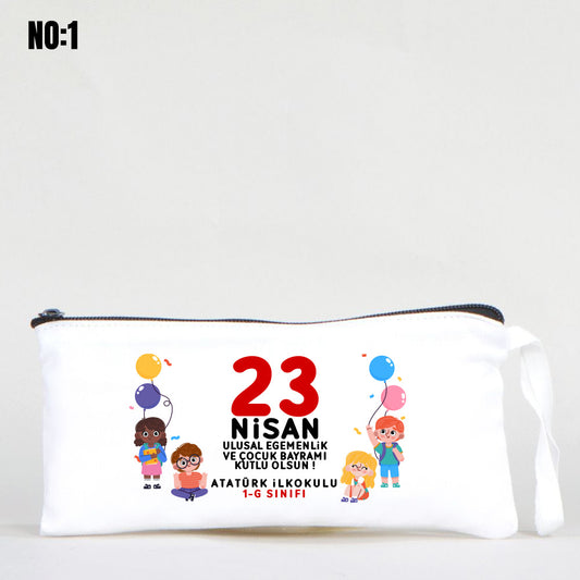 23 Nisan Beyaz Bez Kalemlik (Özelleştirilebilir) - istecanta.com