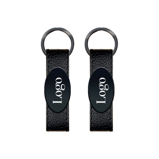 Metal Suni Deri Anahtarlık - Çift Taraflı-2403 - istecanta.com