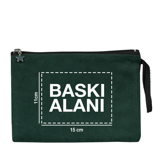 Clutch Kanvas Çanta Çam Yeşili- 25x18 cm Astarlı (Özelleştirilebilir) - istecanta.com