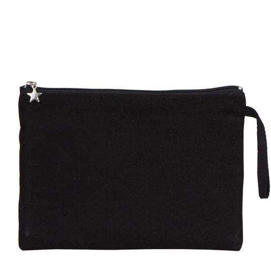 Clutch Kanvas Siyah Çanta (25x18) Astarlıu - istecanta.com