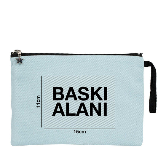 Clutch Kanvas Çanta Açık Mavi- 25x18 cm Astarlı (Özelleştirilebilir) - istecanta.com