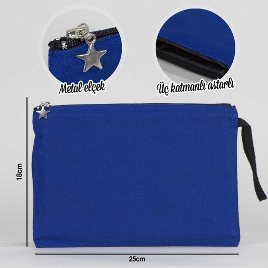 Clutch Kanvas Çanta Mavi (25x18) Astarlı - istecanta.com
