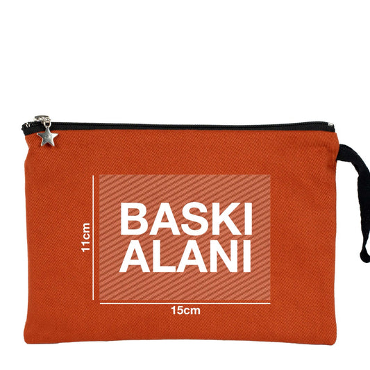 Clutch Kanvas Çanta Kiremit- 25x18 cm Astarlı (Özelleştirilebilir) - istecanta.com