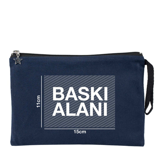 Clutch Kanvas Çanta Lacivert - 25x18 cm Astarlı (Özelleştirilebilir) - istecanta.com