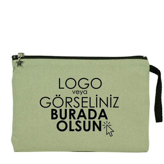 Clutch Kanvas Çanta Mint Yeşili- 25x18 cm Astarlı (Özelleştirilebilir) - istecanta.com