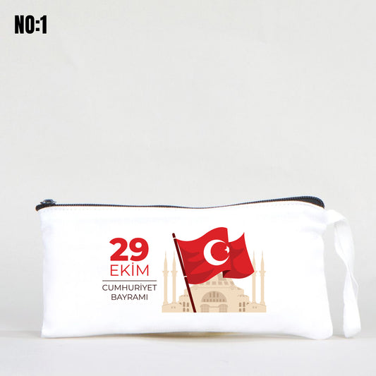 29 Ekim Baskılı Beyaz Kalemlik, 21x10cm - istecanta.com