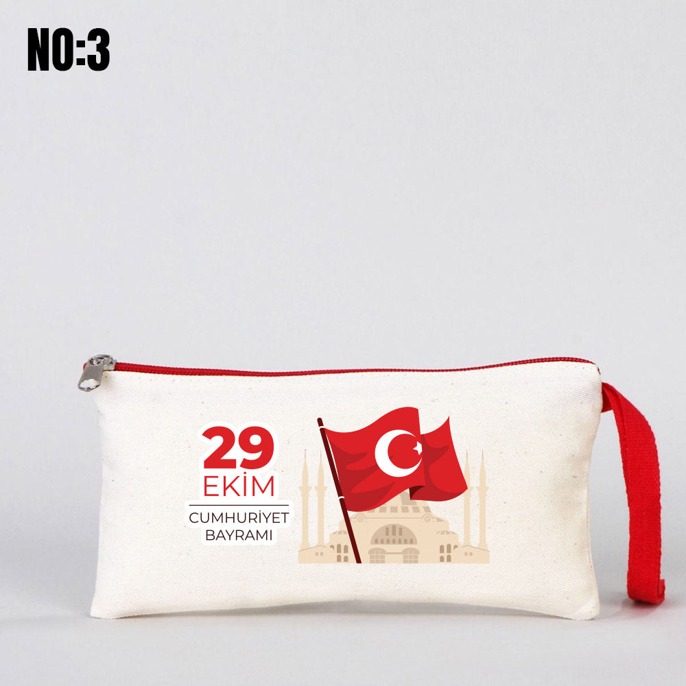 29 Ekim Renkli Fermuarlı Kalemlik Çanta, 21x10 cm - istecanta.com