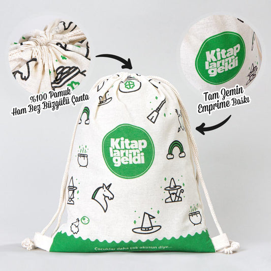 Promosyon Büzgülü Sırt Çantası 27x35cm Kitabım Geldi - istecanta.com