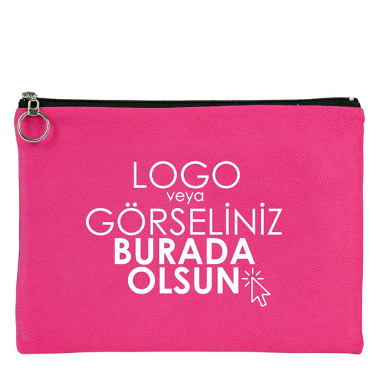 İpad Portföy Çanta Fuşya 30x21 cm Astarlı (Özelleştirilebilir) - istecanta.com