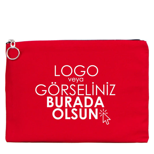 Portföy Çanta Kırmızı 30x21 cm Astarlı (Özelleştirilebilir) - istecanta.com