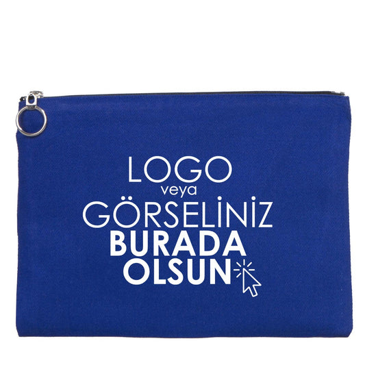 İpad Portföy Çanta Mavi (30x21 cm) Astarlı (Özelleştirilebilir) - istecanta.com