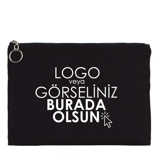 İpad Portföy Çanta Siyah 30x21 cm Astarlı (Özelleştirilebilir) - istecanta.com