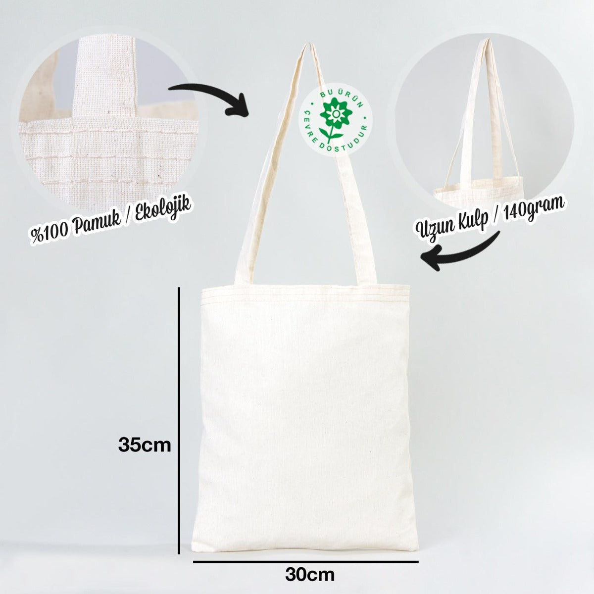 Ham Bez Çanta 30x35 cm - Uzun Kulp - istecanta.com