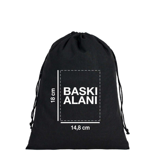 Bez Kese Siyah 30x40 cm (Özelleştirilebilir) - istecanta.com