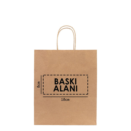 Kraft Kağıt Çanta Burgu Saplı - 25x12x31 cm (Özelleştirilebilir) - istecanta.com