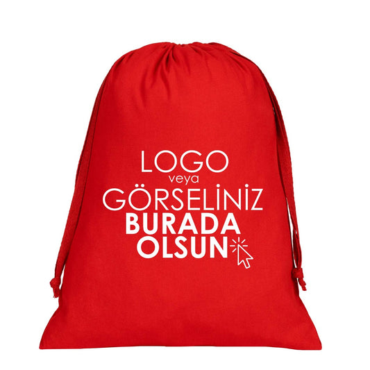 Bez Kese Kırmızı 35x40 cm (Özelleştirilebilir) - istecanta.com