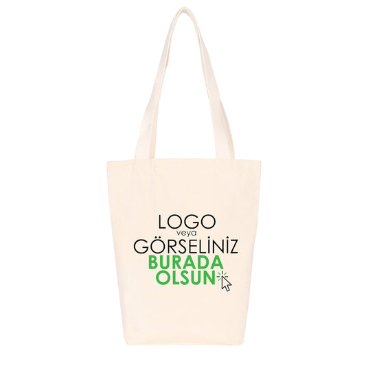 Kanvas Bez Çanta - Geniş Hacim - Örgü Kulp - İç Cepli 35x40x10 cm (Özelleştirilebilir) - istecanta.com